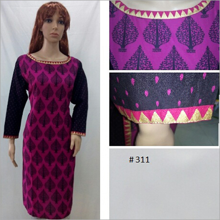 Designer Kurtis - Cotton Fabric, Various Prints & Sizes, Pink and Black Options, Shrink Resistant, Modern Ethnic Wear for Ladies