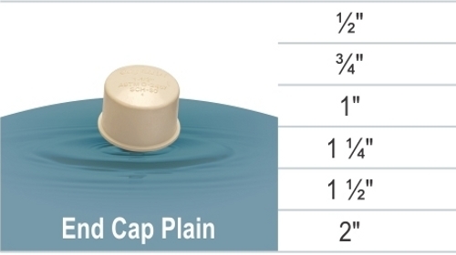 cPVC End Cap - 1/2" to 2" Sizes | Lightweight, Sturdy, Breakage Resistant, Watertight Seal