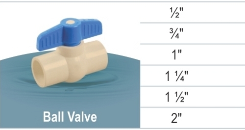 cPVC Ball Valve - 1/2"-2" Size, Floating Ball Design | Rugged Reliability, Easy Installation, Quarter-Turn Operation at Low Torque