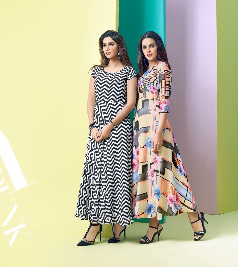 Anarkali Kurti - Japan Satin & Georgette Satin Fabric, Heavy Crepe Inner | Printed Style, Available In Sizes L, Xl, Xxl