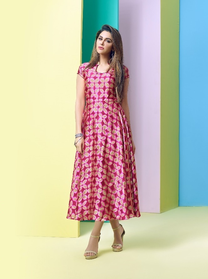 Anarkali Kurti - Japan Satin & Georgette Satin Fabric, Heavy Crepe Inner | Printed Style, Available In Sizes L, Xl, Xxl