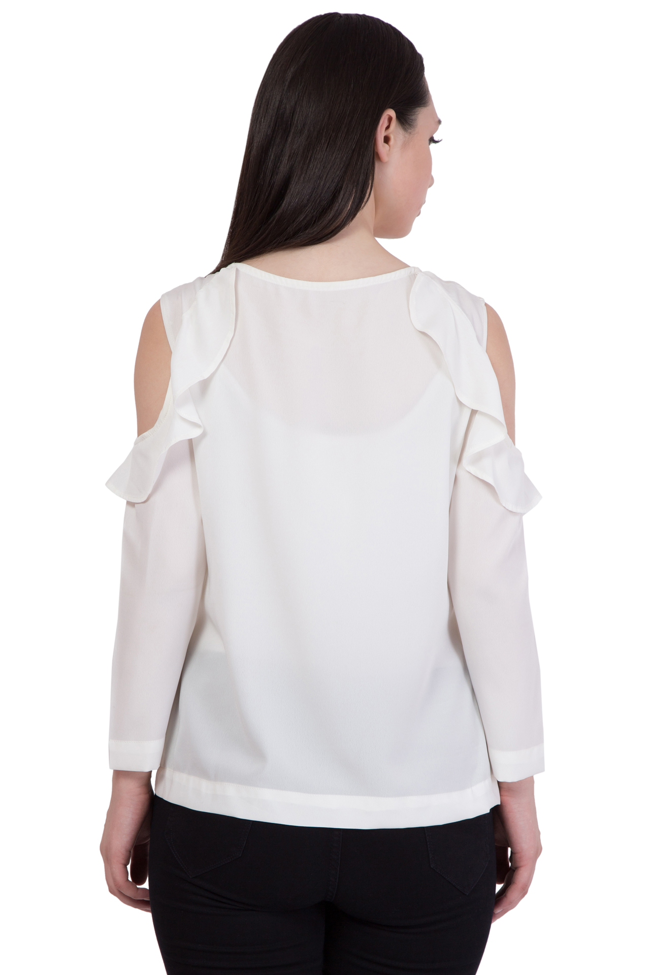 Tops - Polyester, Size Xs To Xl, Bust 914.4 Mm, Hip 939.8 Mm, Length 571.5 Mm, Full Sleeves, Washable, Plain Pattern