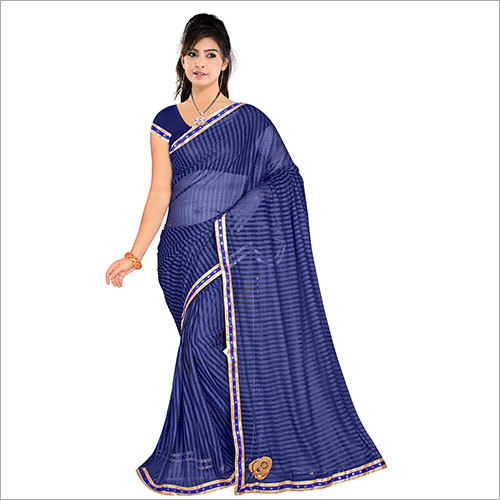 Blue Patch Work Sarees
