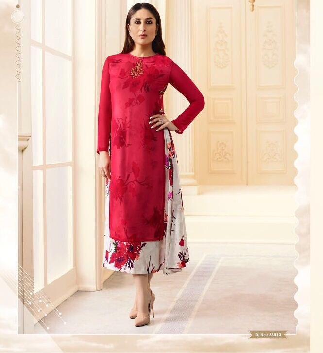Bollywood Kurtis - Georgette A-line, Embroidered Design | Sizes L-xxl, Dry Clean Only