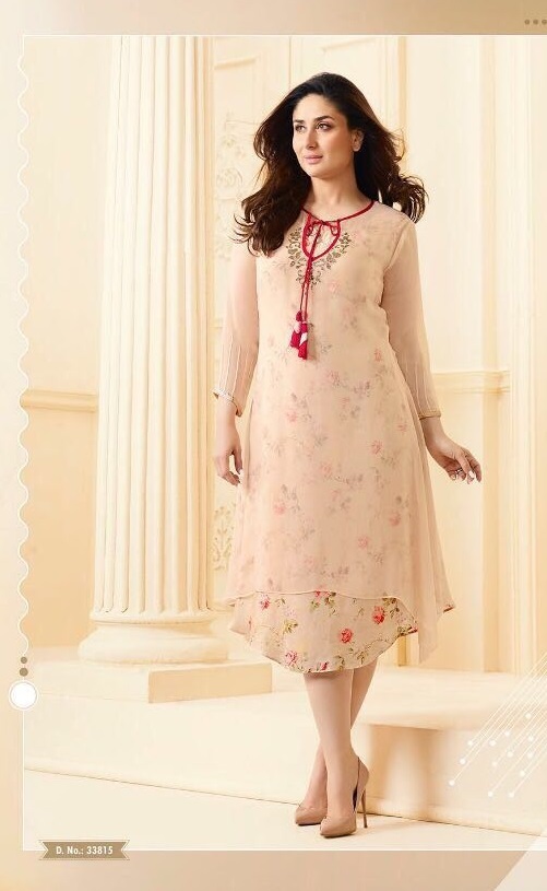 Bollywood Kurtis - Georgette A-line, Embroidered Design | Sizes L-xxl, Dry Clean Only