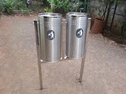 Stainless Steel And Plastic Pole Bin Dustbin
