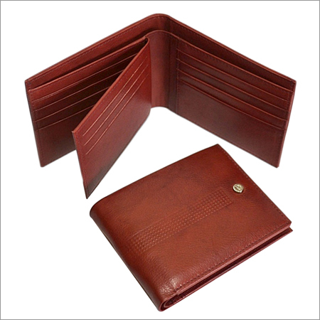 पुरुषों का औपचारिक भूरा असली चमड़े का बटुआ