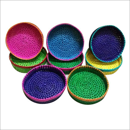 Palm Leaf Round Basket Set