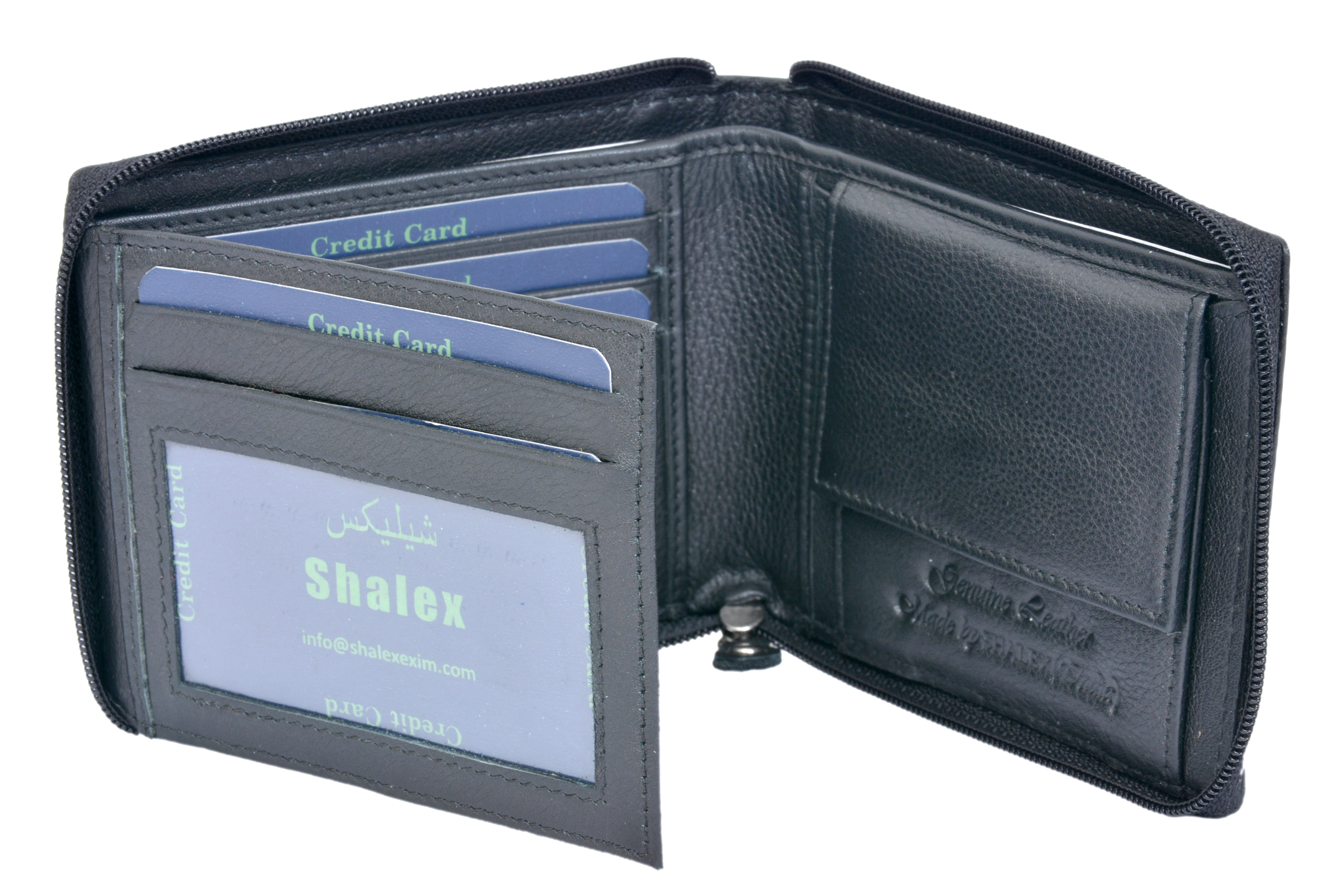 Leather Round Zip Gents Wallet - Genuine Leather, 9x11cm, Black | Lightweight, Tear & Wear Proof, Elegant Finish