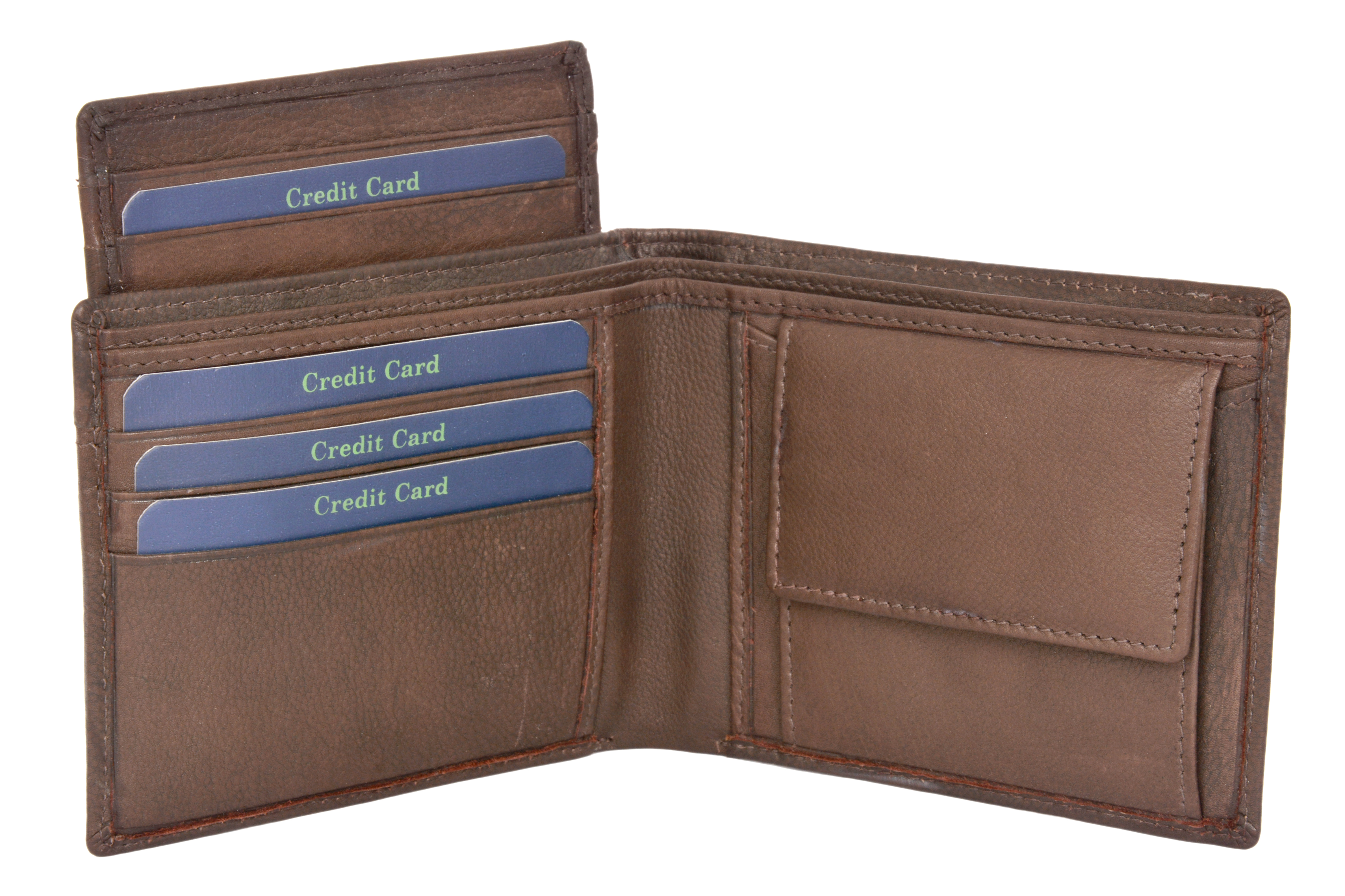 Leather Wallet With Separate Card Case - Genuine Leather, 9x11x1.5 Cm, Carob Brown | Attractive Design, Lightweight & Organized Storage