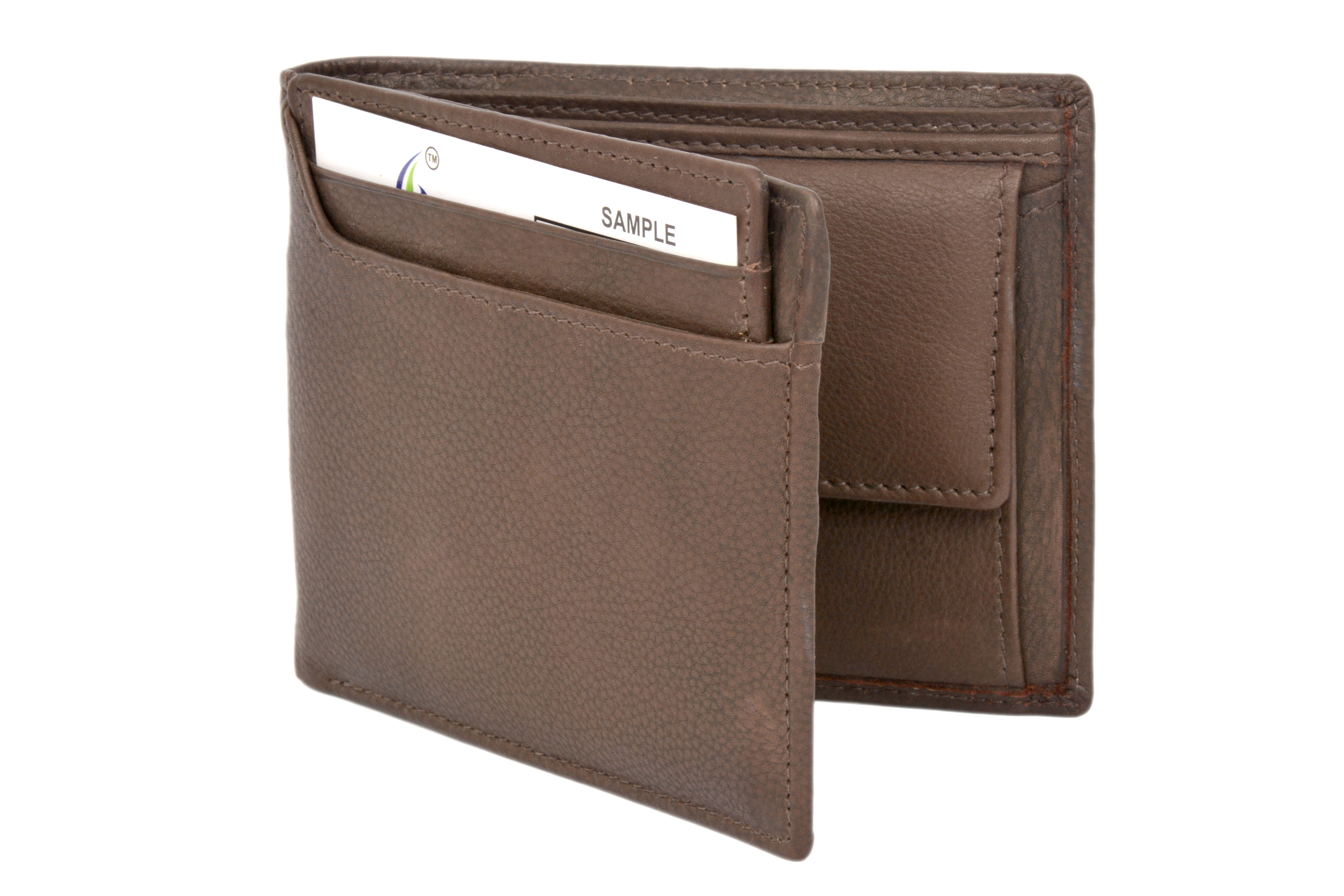 Leather Wallet With Separate Card Case - Genuine Leather, 9x11x1.5 Cm, Carob Brown | Attractive Design, Lightweight & Organized Storage