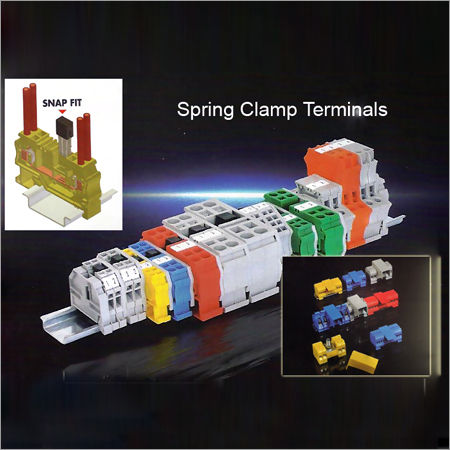 व्हाइट एंड ब्लैक स्प्रिंग क्लैंप टर्मिनल