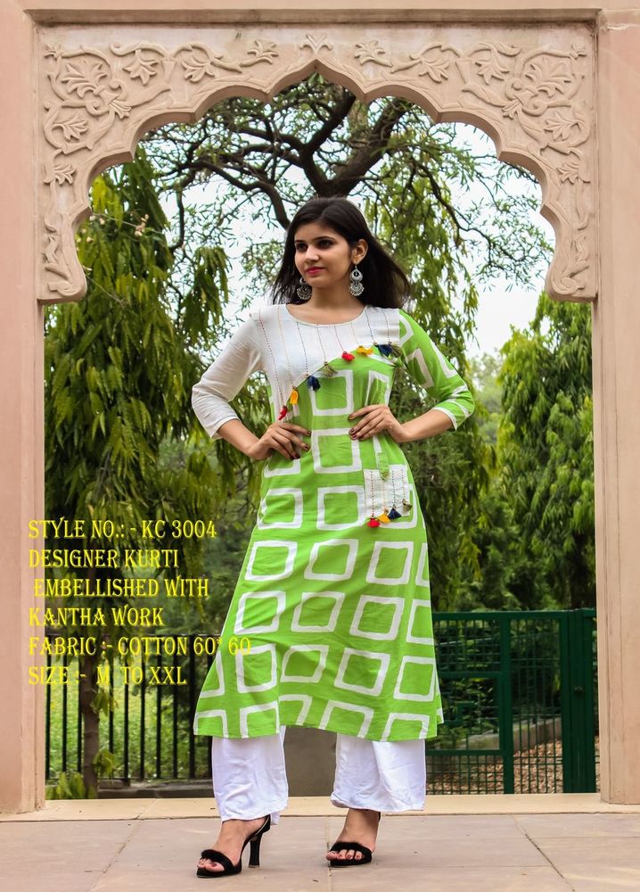Printed Cotton Kurti - Available In S, M, L, Xl, Xxl Sizes | Vibrant Color Options And Lightweight Design