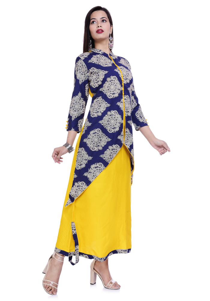 Cotton Kurti - Printed Cotton Fabric, Sizes M-L-XL-XXL, Elegant Design for Daily Wear, Ethnic & Casual Events, Perfect for Parties & Formal Occasions