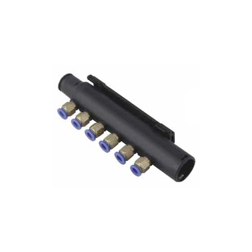 Air Distributor - 6 Nozzle Configuration | Brass and MS Material, Coated Surface Finish, Black Color