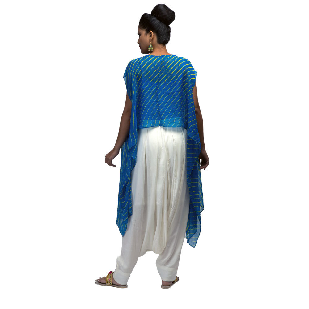 As Per Requirement Ladies Afghani Pants With Tie And Dye Cape Front
