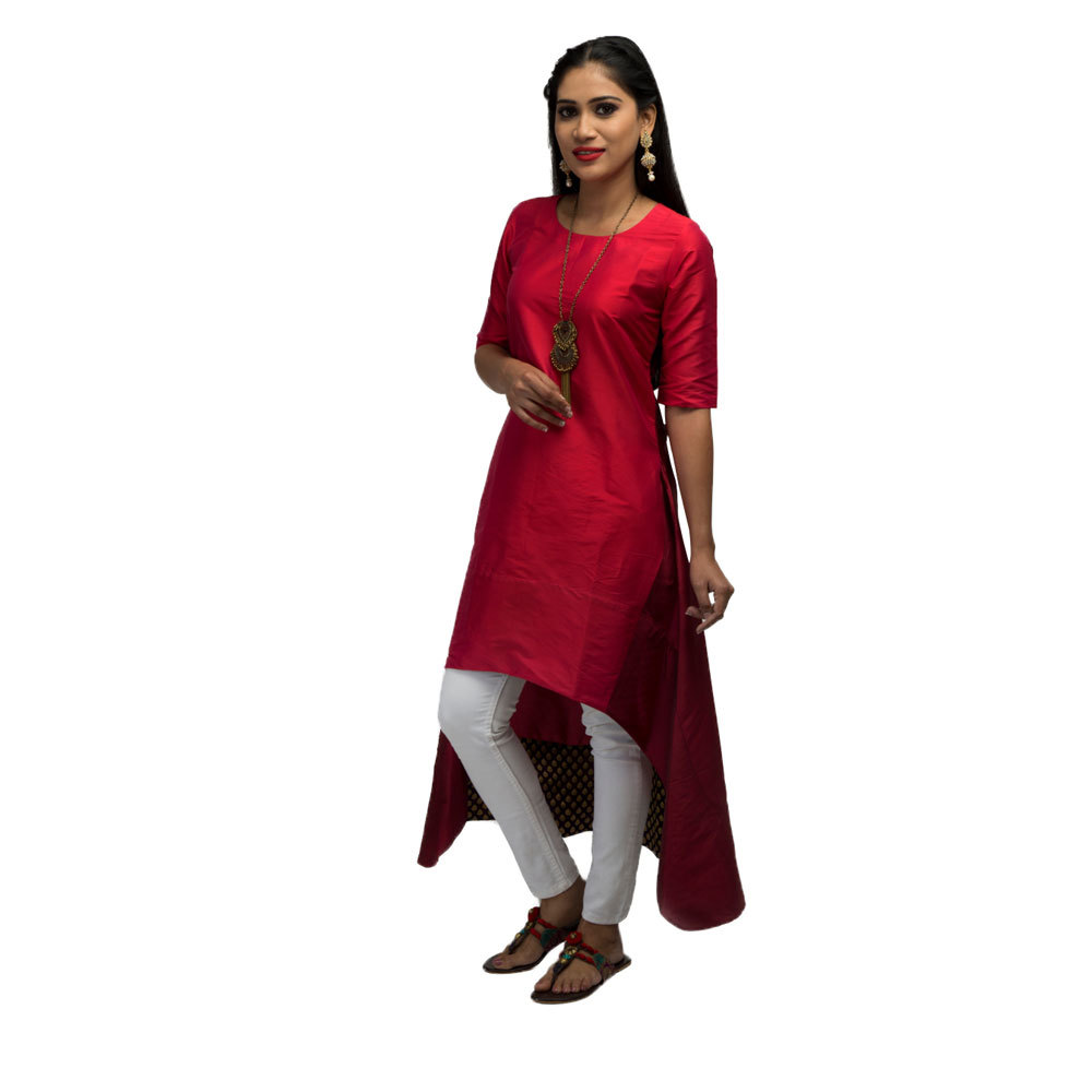 Ladies Festive Colour Block Tunic Front