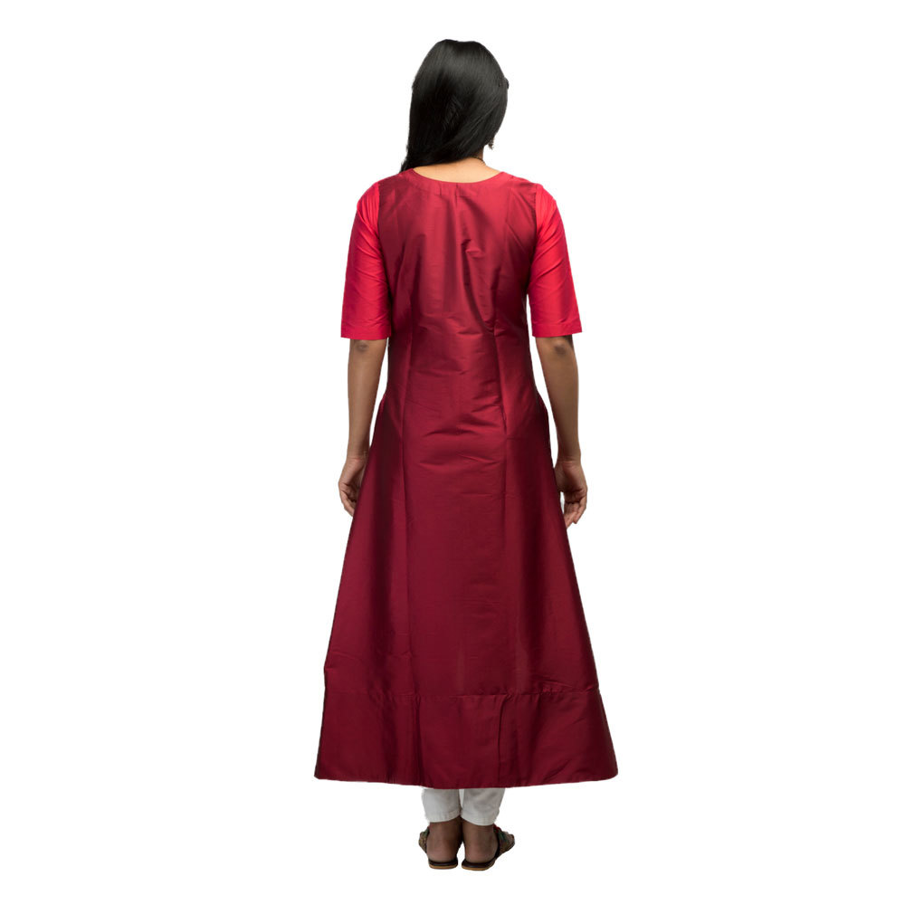 Ladies Festive Colour Block Tunic Front