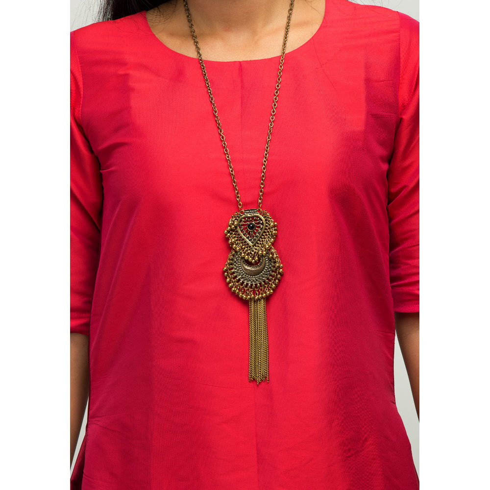 Ladies Festive Colour Block Tunic Front