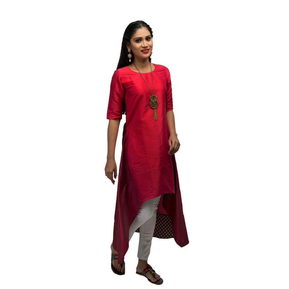 Ladies Festive Colour Block Tunic Front