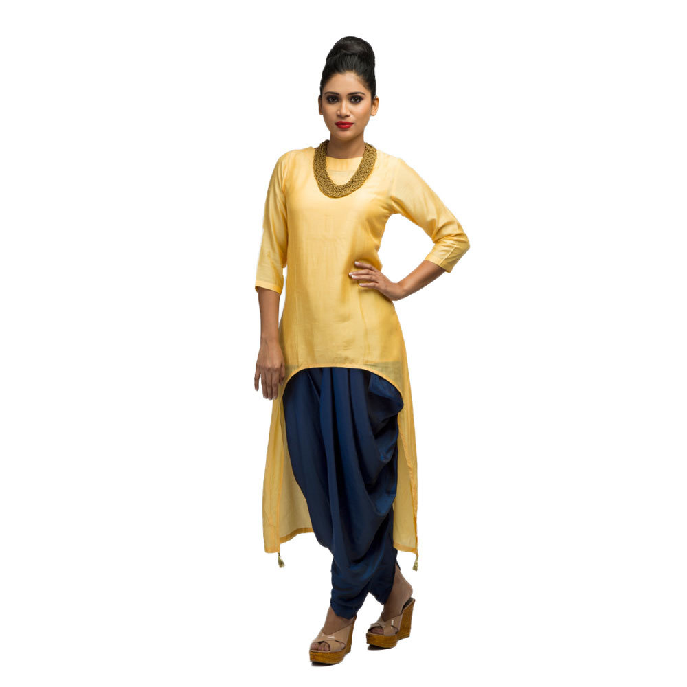 Ladies Front U Cut Kurta With Dhoti Front