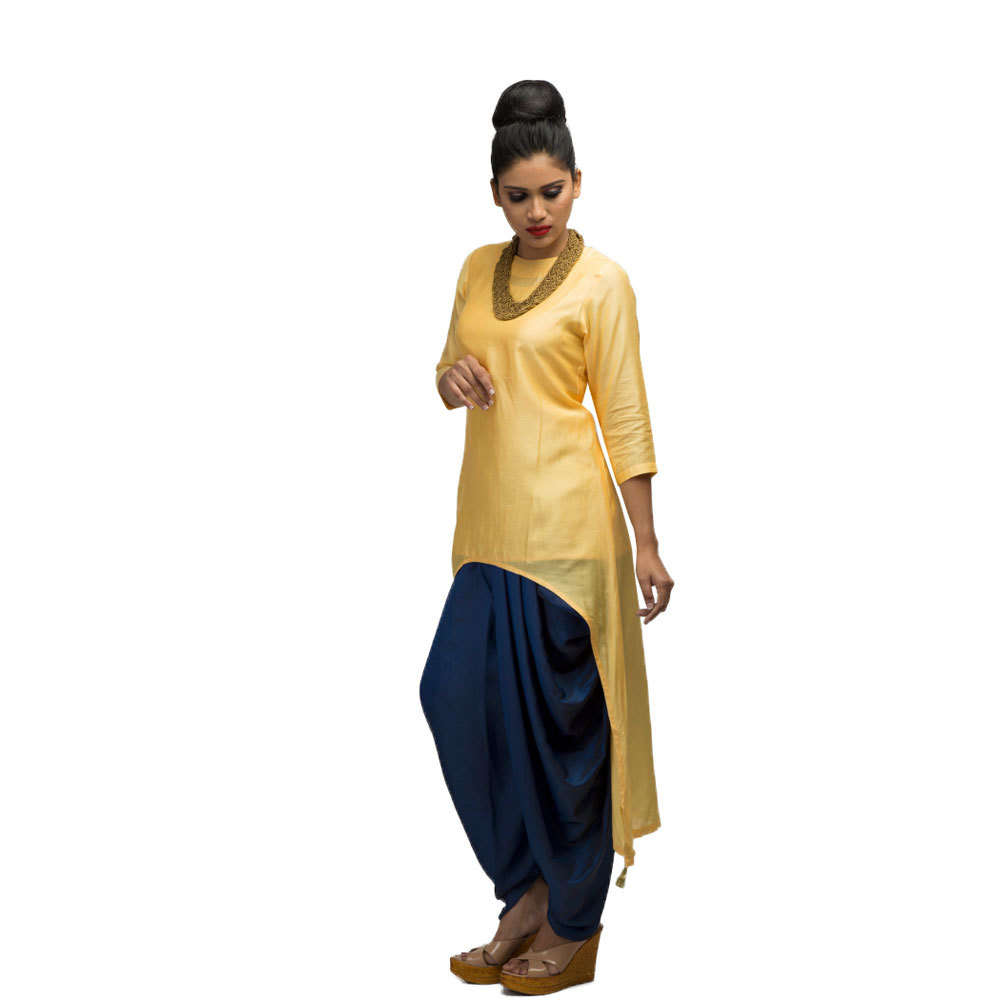Ladies Front U Cut Kurta With Dhoti Front