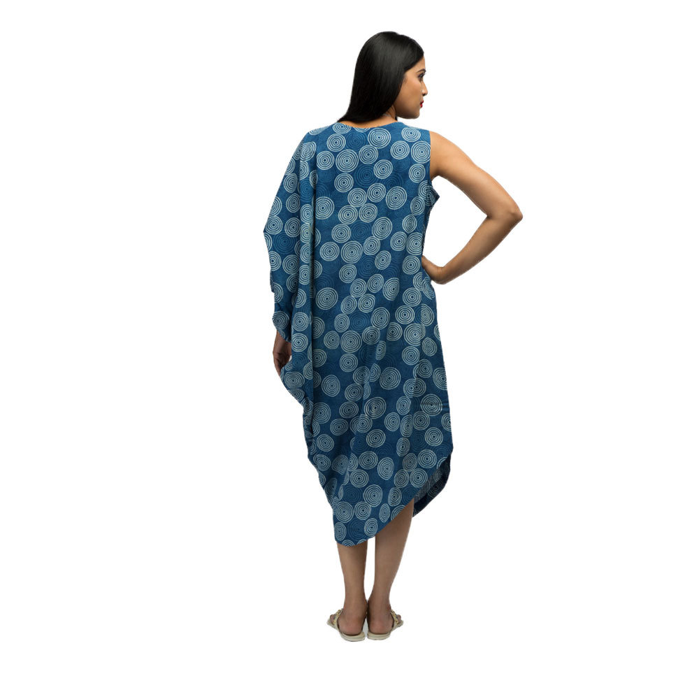 Indigo Cowl Dress