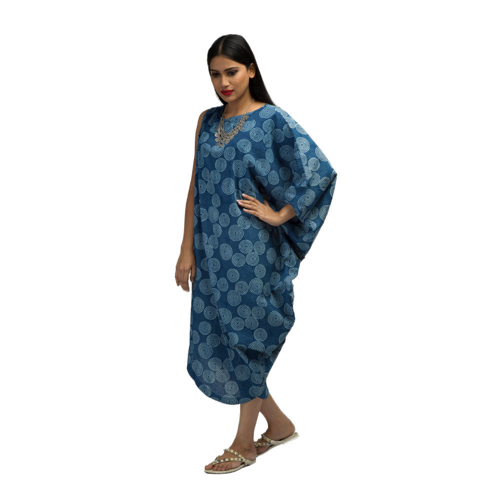 Indigo Cowl Dress