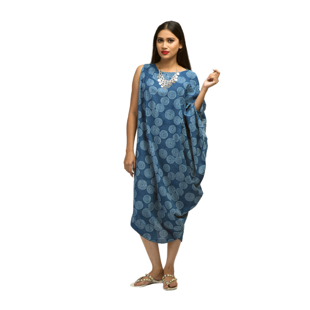 Indigo Cowl Dress
