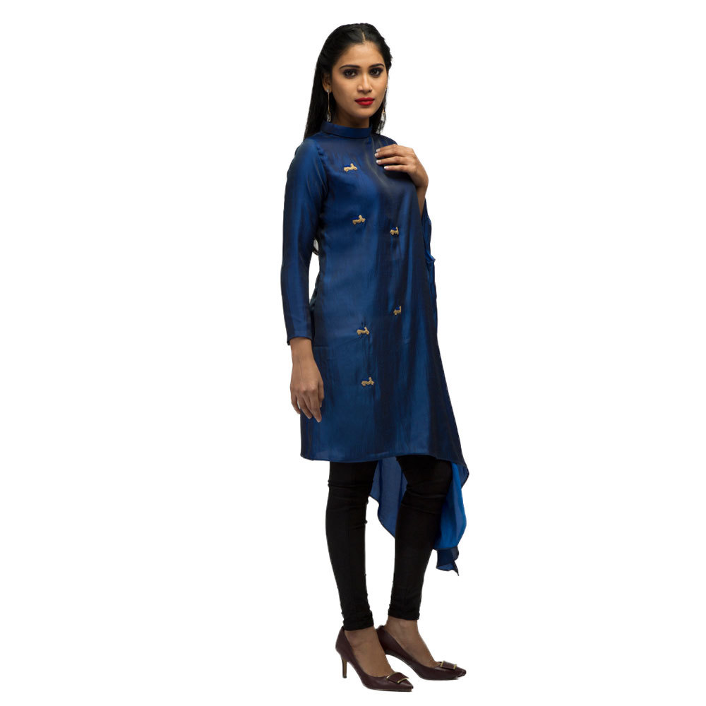 Ladies Kaftan Style Tunic With Hand Embroidery Front