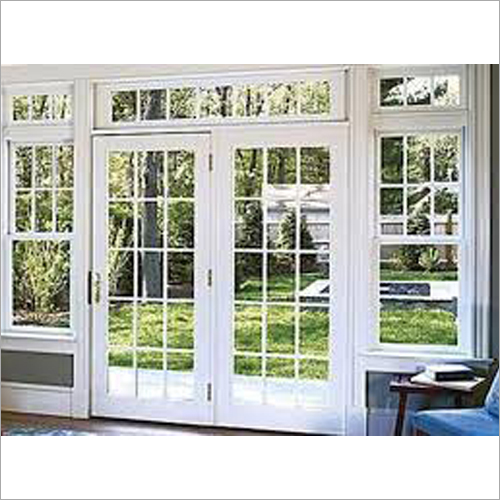 UPVC French Door - 7x4 Feet , Elegant White Casement Design with Tampered Glass & Weatherproof Features