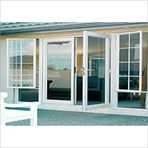 UPVC Folding Door - Double Glazed, Customizable Dimensions, White Powder Coated Finish | Multi-Chambered Frame, Stainless Steel Hardware, Energy Efficient Design