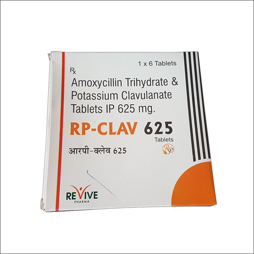 Amoxicillin Trihydrate & Potassium Clavulanate Tablets - 625mg Strength, Blister Pack Packaging, Store in a Cool, Dry Place