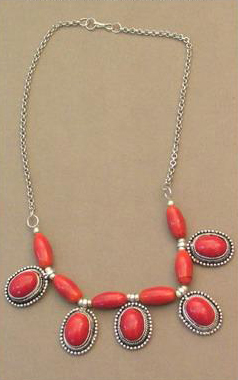 Stone Necklace - Metal & Agate, 16-18 Inches Length, Grey Color | Eye-catchy Design, Soft With Skin, Giftable, Durable, Elegant Design