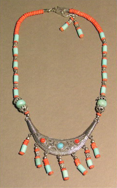 Stone Necklace - Metal & Agate, 16-18 Inches Length, Grey Color | Eye-catchy Design, Soft With Skin, Giftable, Durable, Elegant Design