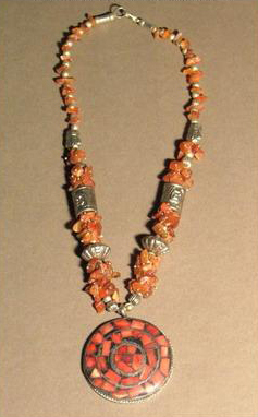 Stone Necklace - Metal & Agate, 16-18 Inches Length, Grey Color | Eye-catchy Design, Soft With Skin, Giftable, Durable, Elegant Design