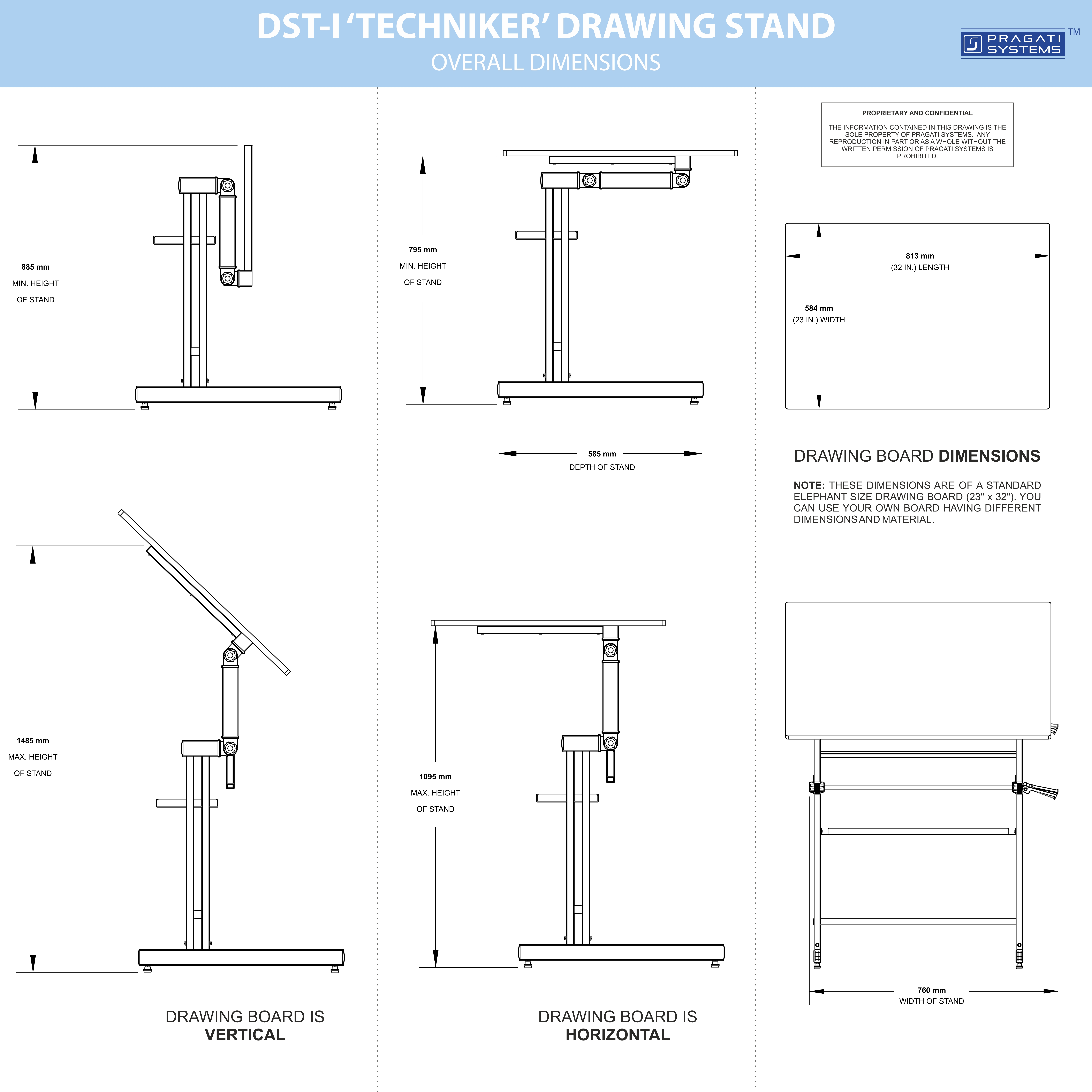 Drawing Stand (Drafting Table) Imperial Size Dst-i Stable Structure