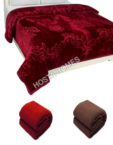 Brown Color Super Soft Embossed Double Bed Mink Blanket (All Weight Available) Age Group: Children
