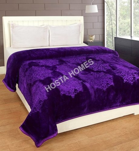 Purple Color Super Soft Embossed Double Bed Mink Blanket (All Weight Available) Age Group: Children