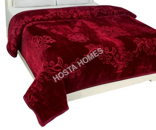 Red Color Embossed Super Soft Double Mink Blanket Age Group: Children