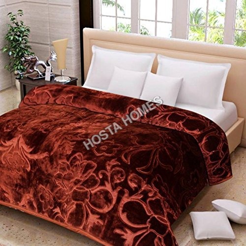 Brown Color Embossed Single Mink Blanket (All Weight Available) Age Group: Children