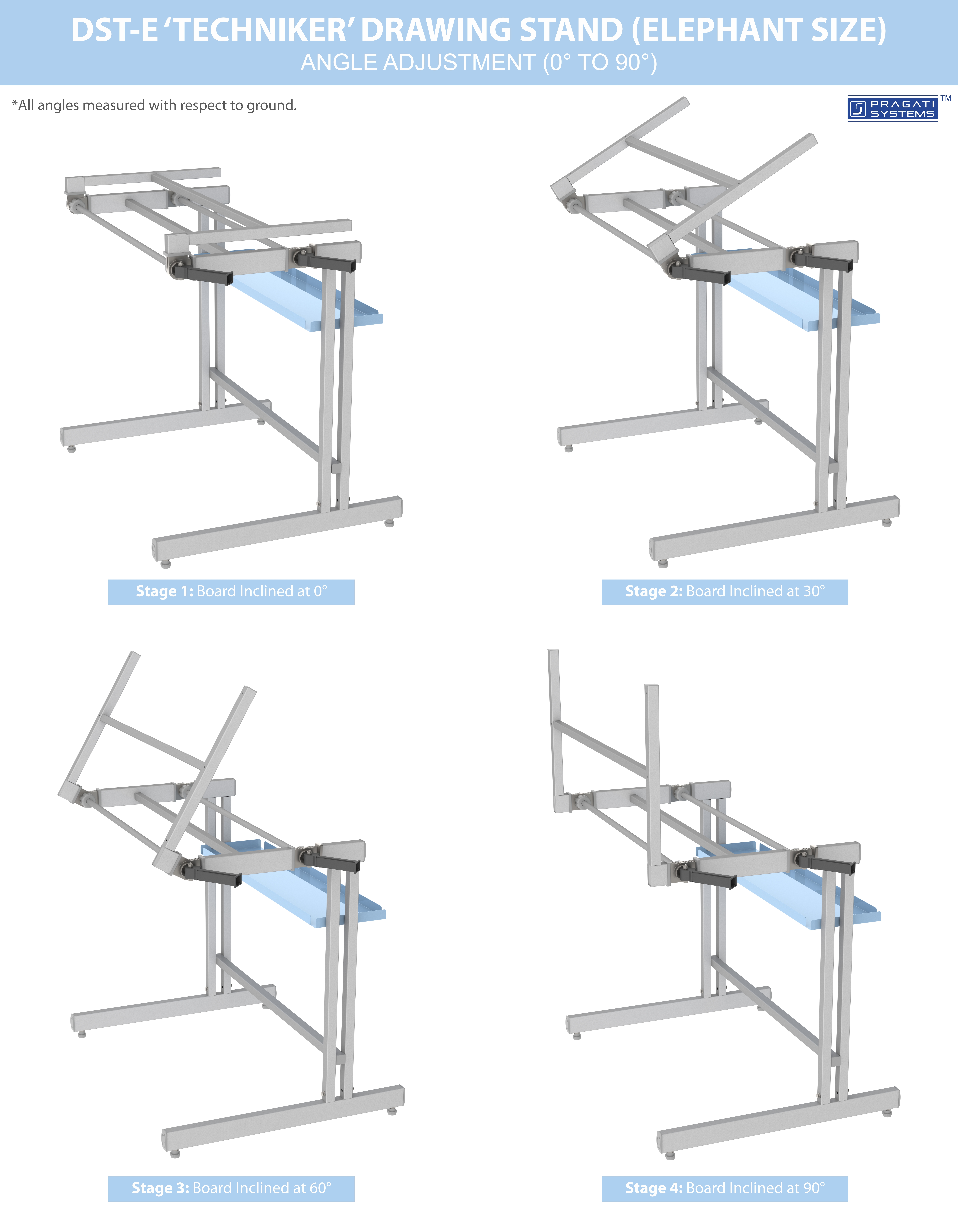 Drawing Stand (Drafting Table) Elephant Size Dst-e Stable Structure