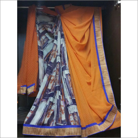 Ladies Modern Saree - Polyester, 5.5 Meters, Multi-Color | Printed Design, Elegant Finish, Durable Fabric
