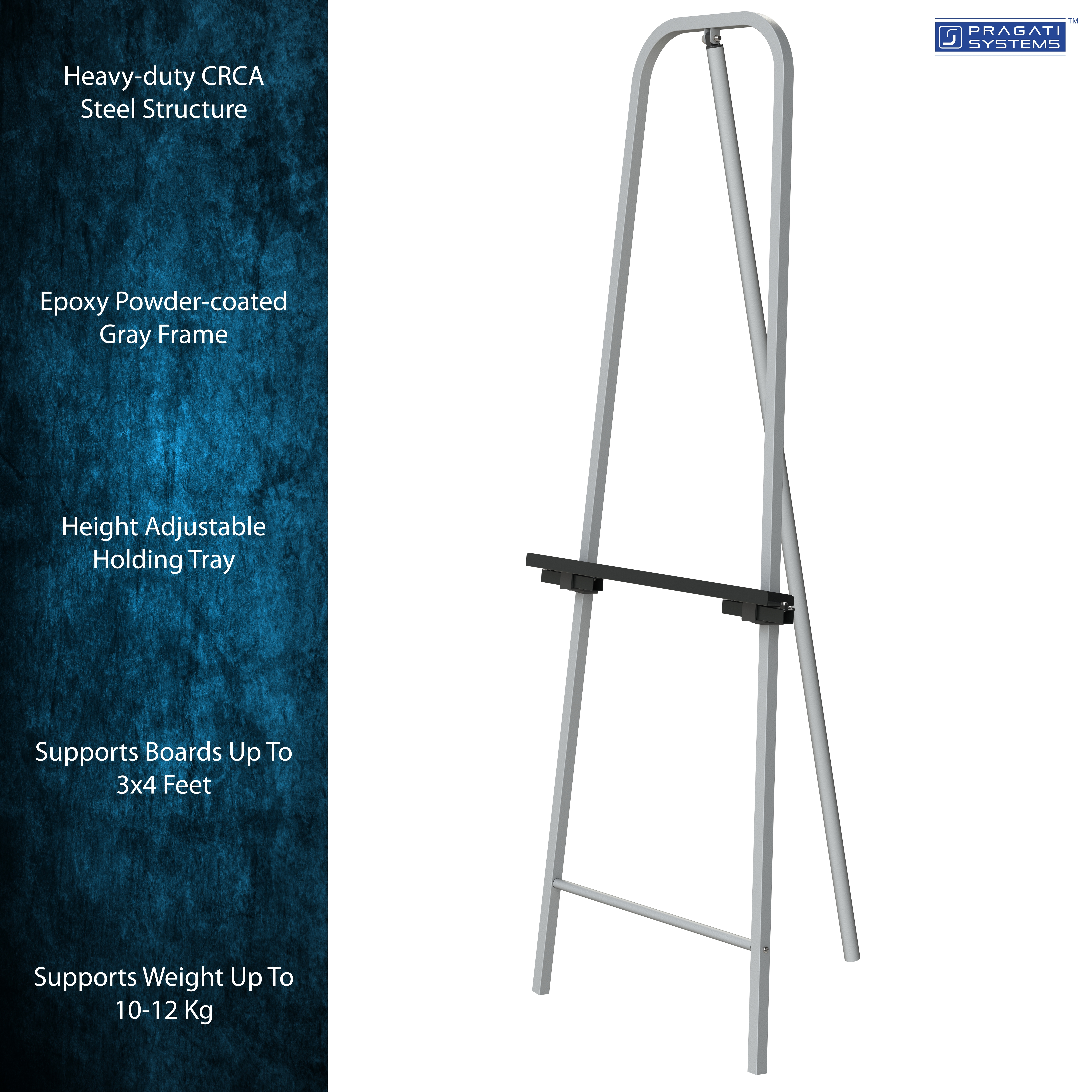 Nickel Gray Royal Easel & Art Display Stand (Tripod) Es-02