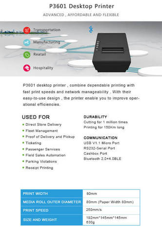 Black Spata P 3601 Desktop Printer
