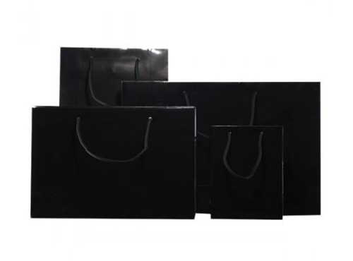 काला ग्लॉस लैमिनेटेड कैरियर बैग