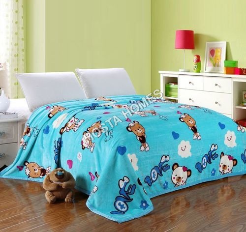 Cartoon Print Double Bed Ac Blanket With Pillow Cover(all Weight Available) Age Group: Children