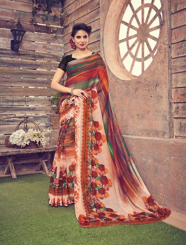 Multi Cotton Designer Saree