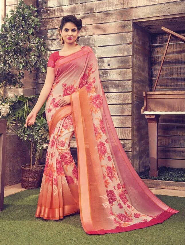Multi Cotton Designer Saree