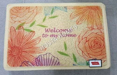 Multi Floral Print Pvc Rubber Door Mat